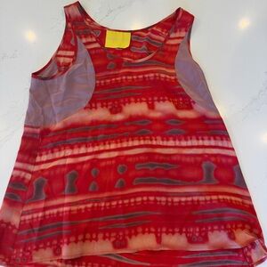 Aaron Ashe Red and Purple Sleeveless Tank Top